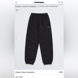 Madhappy Unisex Fleece Classic Sweatpants XL